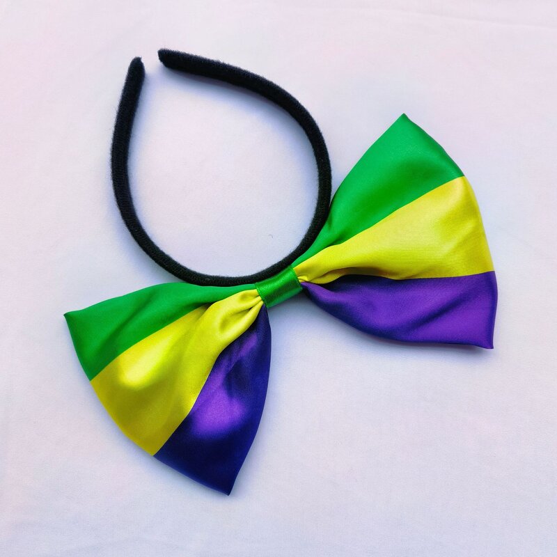 Headband Supplier - Mardi Gras Big Bow Flower