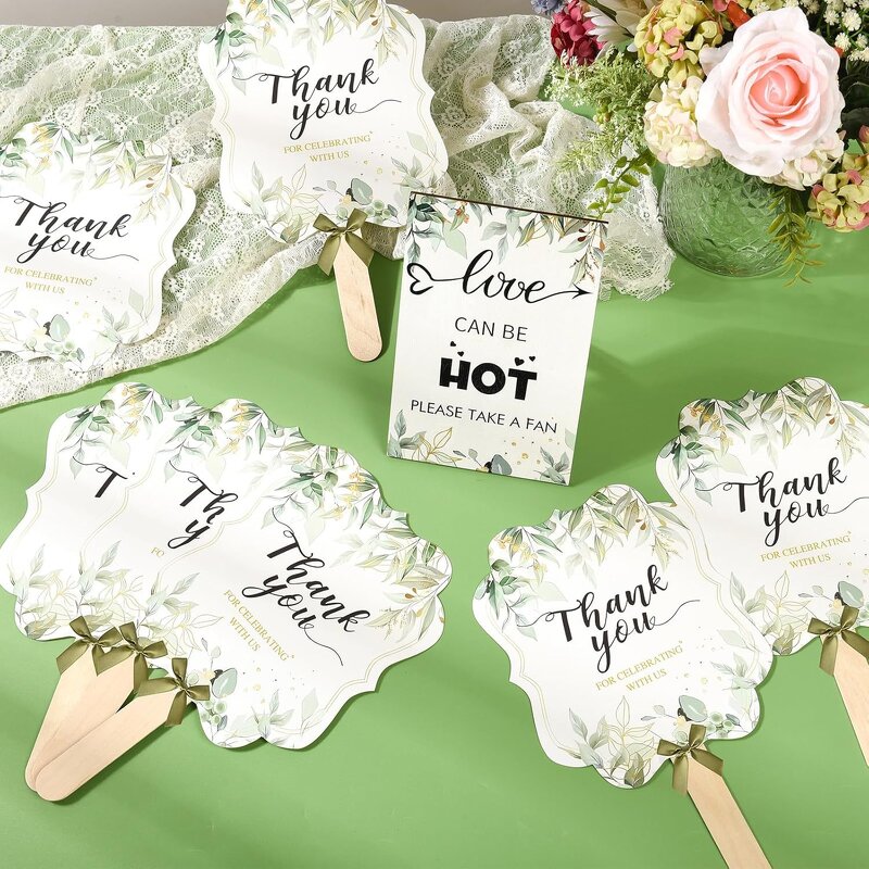 Wedding Hand Fans Supplier - 10pcs Thank You Bridesmaid
