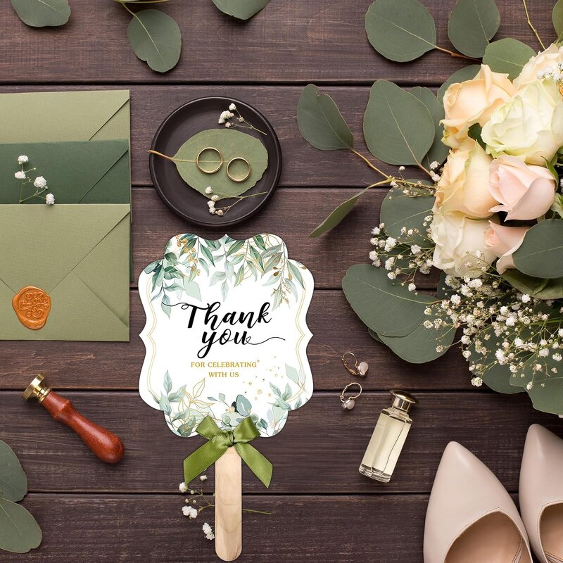 Wedding Hand Fans Supplier - 10pcs Thank You Bridesmaid