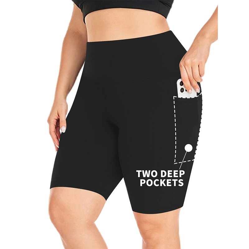 Plus Size Shorts Factory - High Waisted Non-See Through