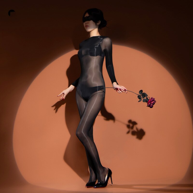 Women's Bodysuit Supplier - Oil Shiny Nylon Full Body