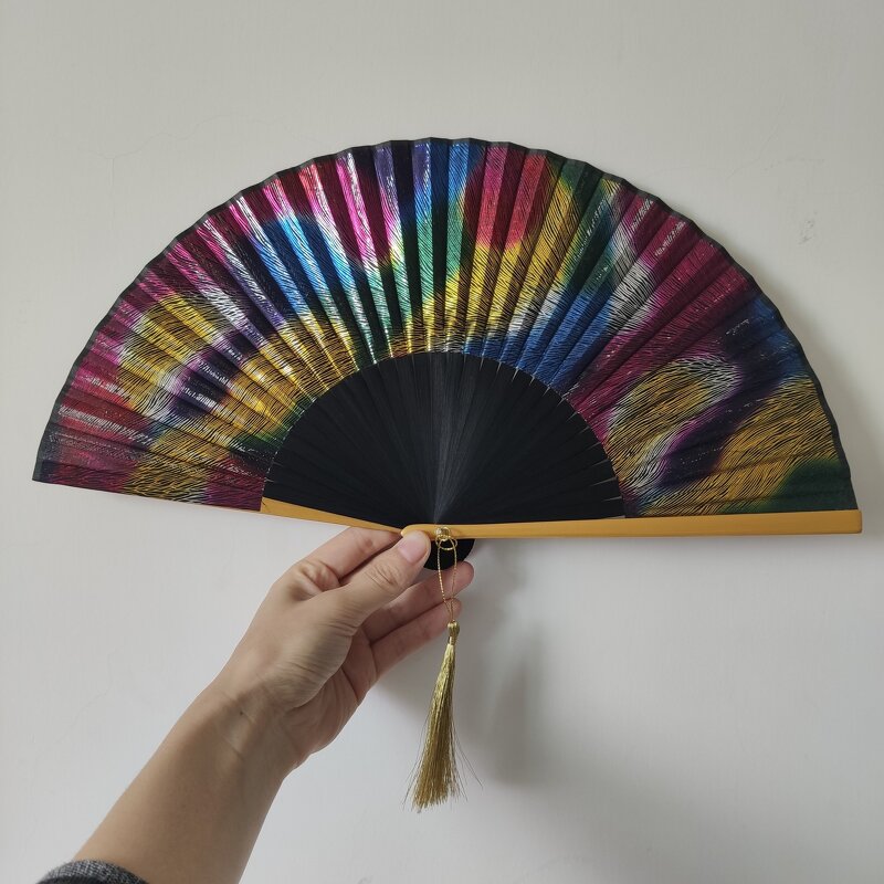 Folding Hand Fan Factory - Portable Gold Silver Sprinkling
