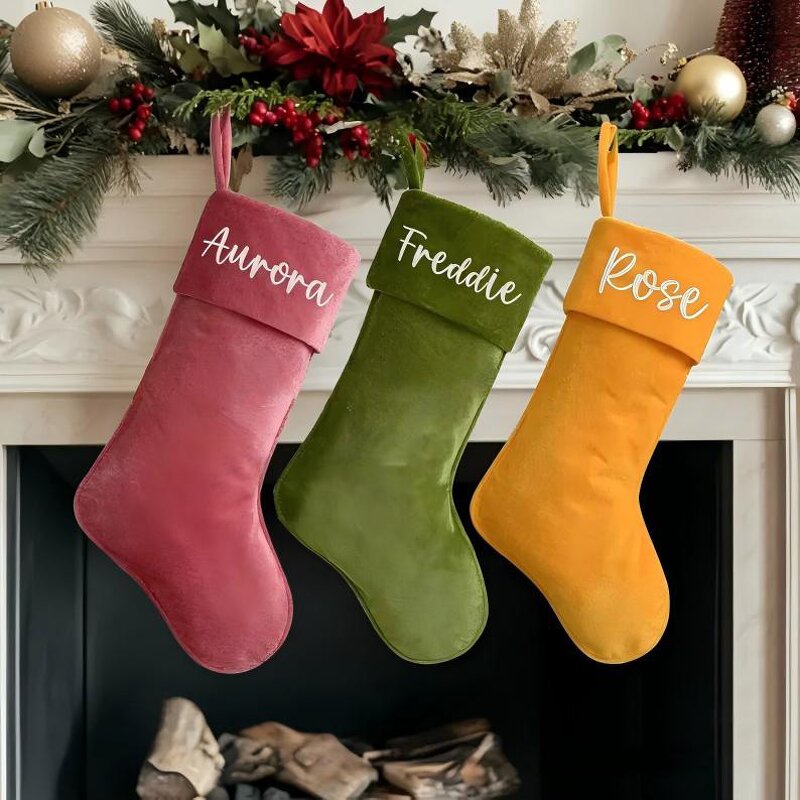 Christmas Stockings Supplier - Custom Embroidered Velvet