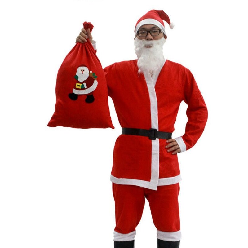 Santa Claus Costume Supplier - 5pcs Adult Role Play Suit