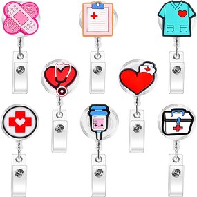 Nurse Badge Reels Factory - 8 Pack Medical Retractable