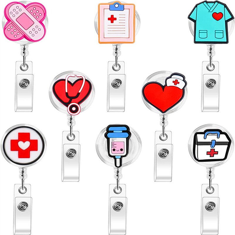 Nurse Badge Reels Factory - 8 Pack Medical Retractable