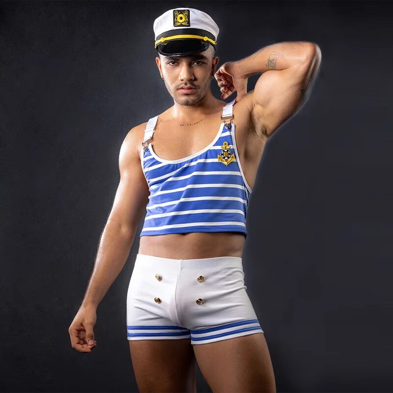 Men's Lingerie Supplier - Blue Vest Sailor Cosplay