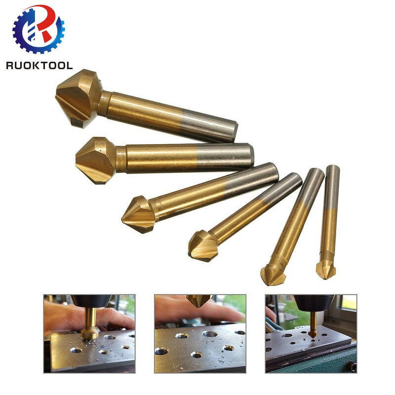 Chamfer Drill Bit Set Manufacturer - 6PC 3Flute Titanium Coated