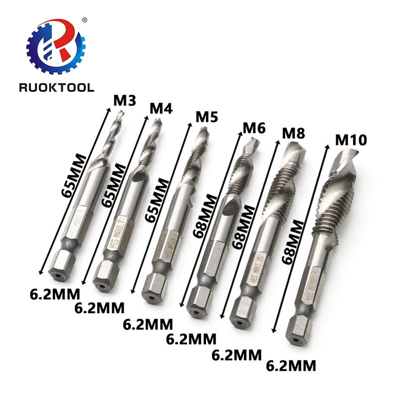 Thread Tap Set Manufacturer - 6PCS HSS4241 Hex Spiral Set