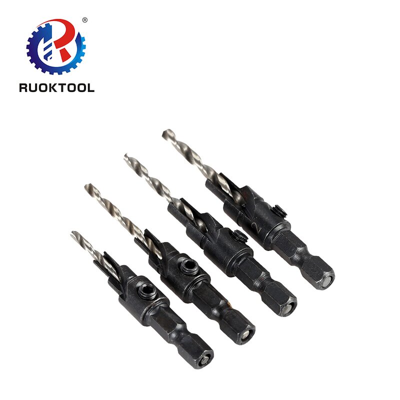 Countersink Drill Bit Set Manufacturer - 4pcs 5 Flute HSS Carpentry