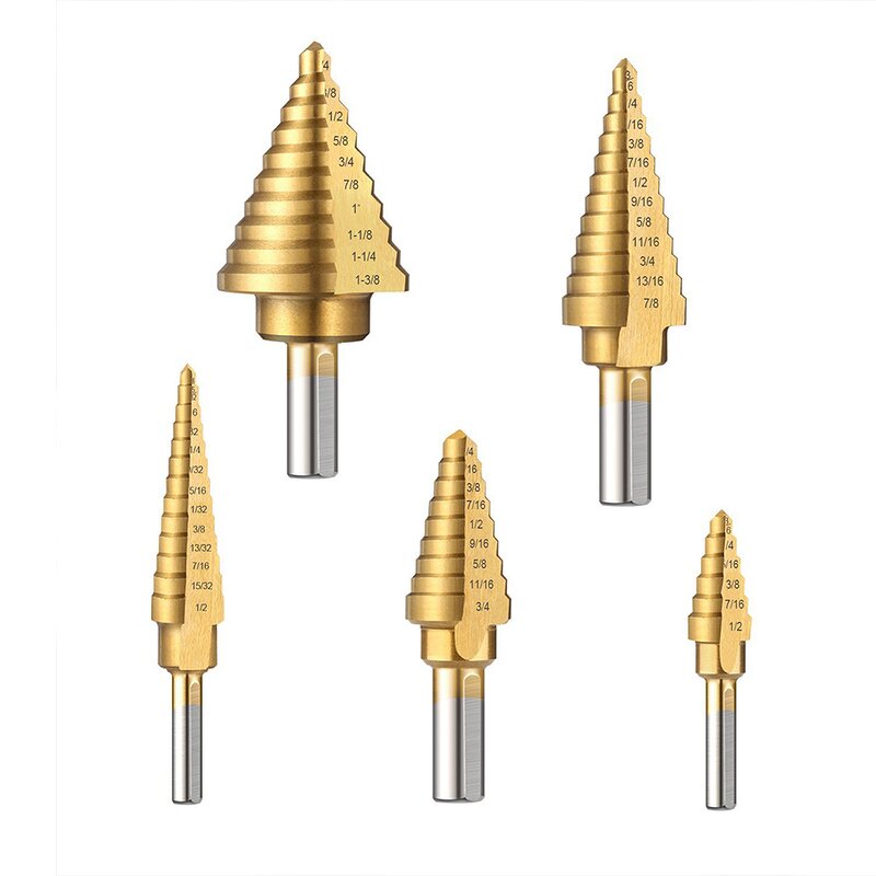 Step Drill Bit Set Factory - 6Pcs Center Stepped Titanium