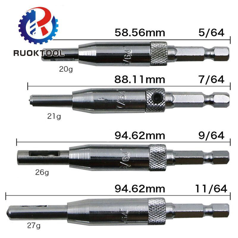 Hinge Drill Bits Factory - 4PC HSS Self Centering Cabinet