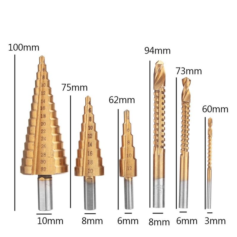 Step Drill Bit Set Manufacturer - 6 Pcs HSS Metal Hole Cutter