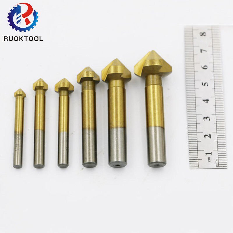 Chamfer Drill Bit Set Manufacturer - 6PC 3Flute Titanium Coated