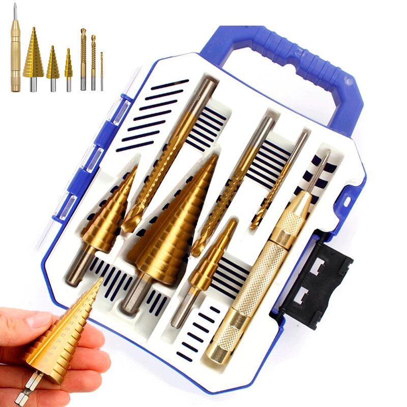 Step Drill Bit Set Factory - 6pcs HSS Titanium Coated Set