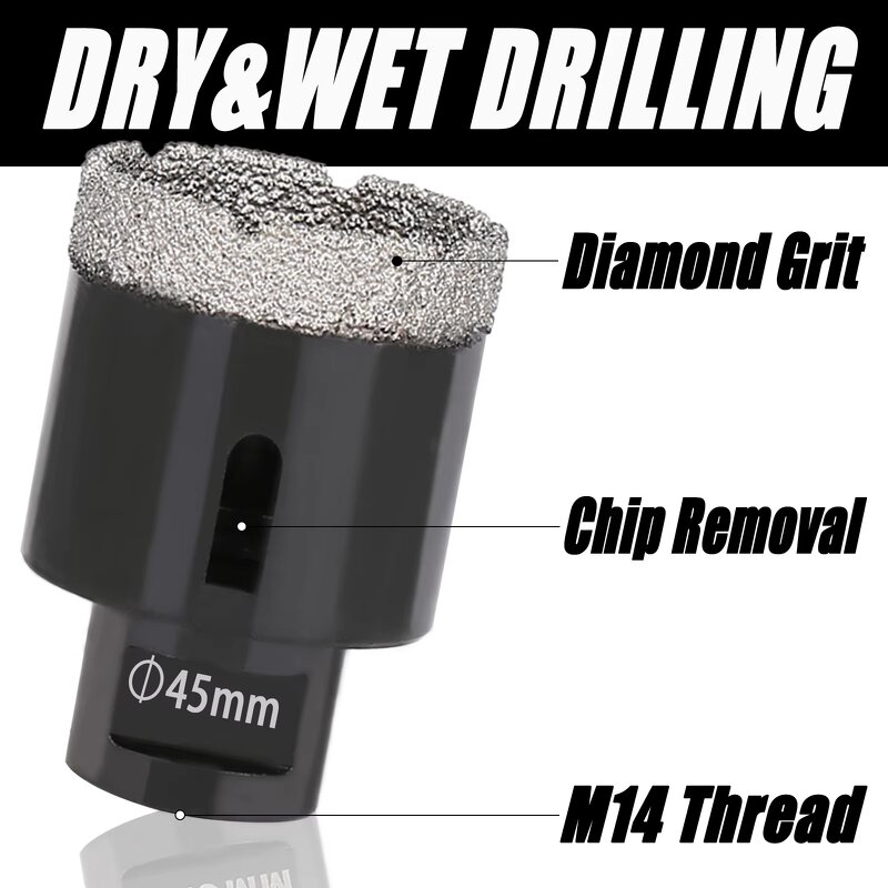 Diamond Hole Saw Set Supplier - 8pcs/Set 6-68mm M14 Vacuum