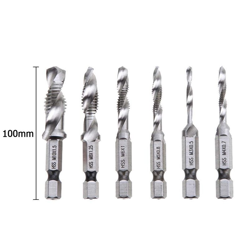 Thread Drill Bit Manufacturer - 6pcs HSS Composite Cobalt Flute