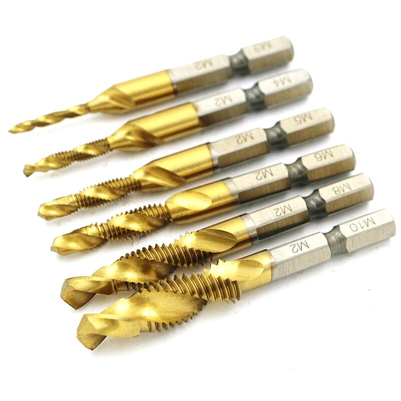 Tap Drill Bit Set Factory - 6 Pcs HSS M3-M10 Hex Shank