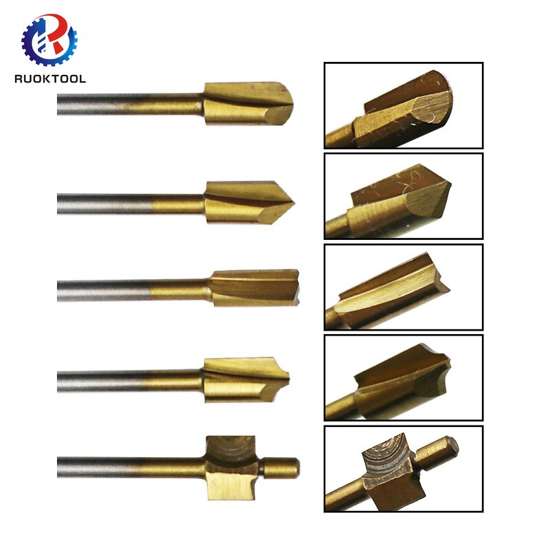Router Bit Set Supplier - 10Pcs 3Mm Titanium Trimming Wood