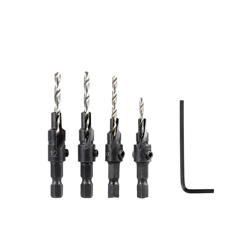 HSS Drill Bits Factory - 4pcs Hex Shank Screw Hole Chamfer