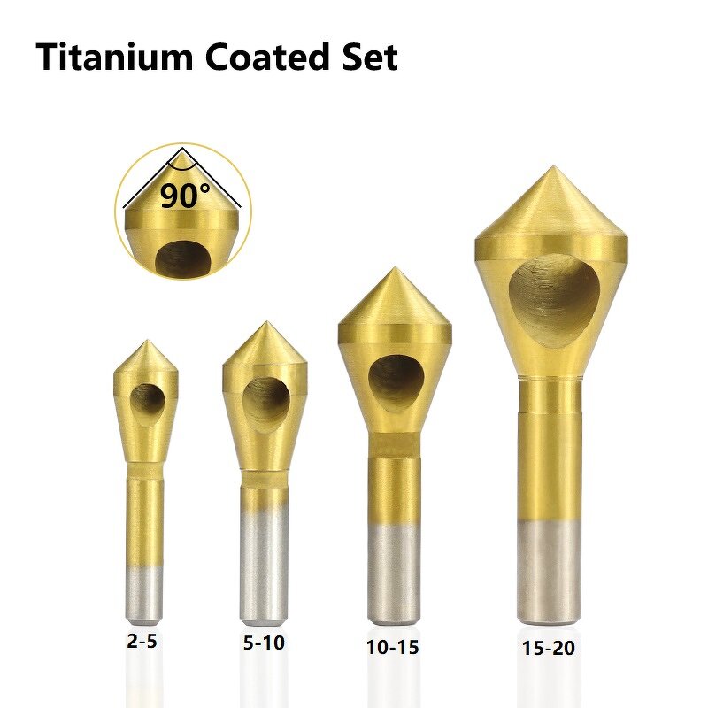 Step Drill Bit Set Factory - 4 Pcs Oblique Hole Chamfering