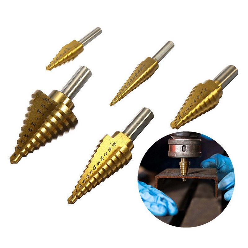 Step Drill Bit Set Factory - 6Pcs Center Stepped Titanium