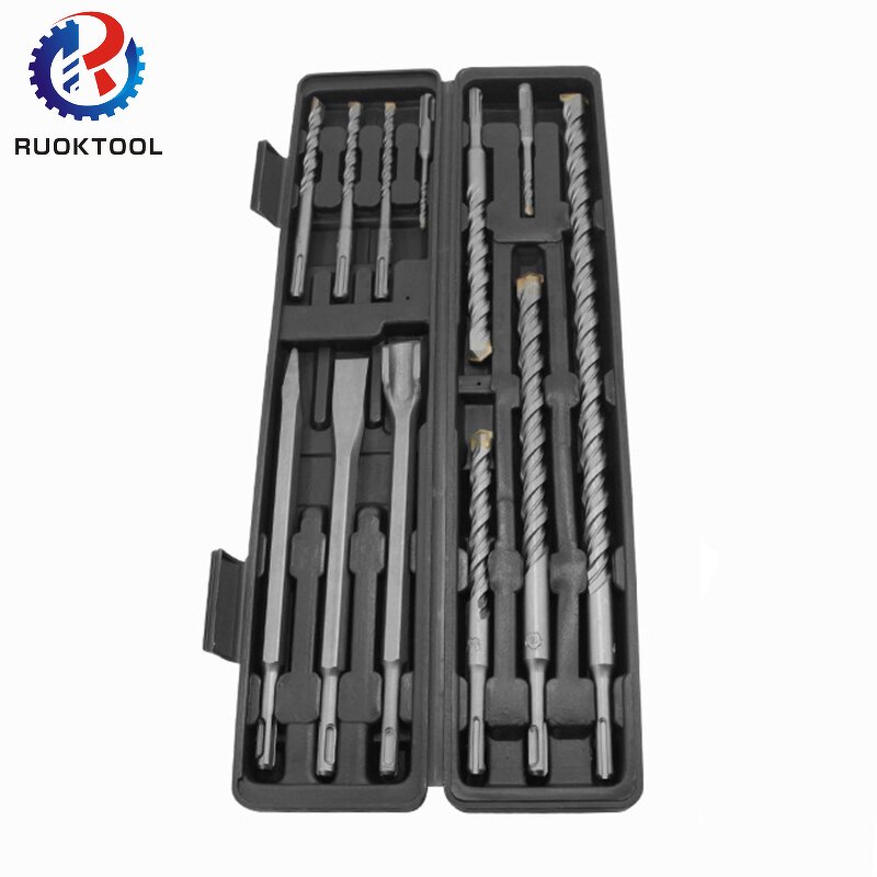 SDS Drill Bit Set Supplier - 12Pcs YG8C Chisel Long Set