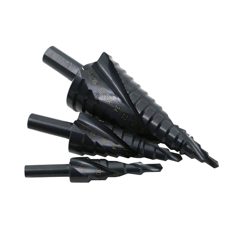 Step Drill Bit Set Factory - 3Pcs HSS Spiral Groove Hex