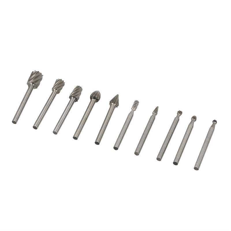Rotary Burr Set Supplier - 10 Pcs 1/8 Inch Shank Carving