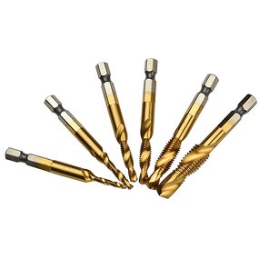 Tap Drill Bit Set Factory - 6 Pcs HSS M3-M10 Hex Shank