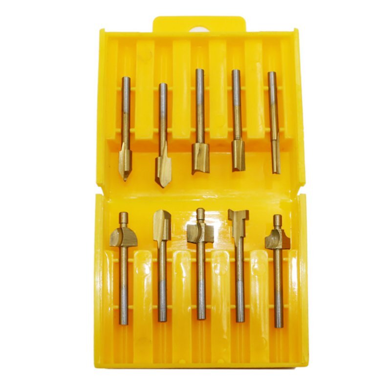 Trimmer Router Bits Factory - 10pcs 3mm Titanium Coated HSS