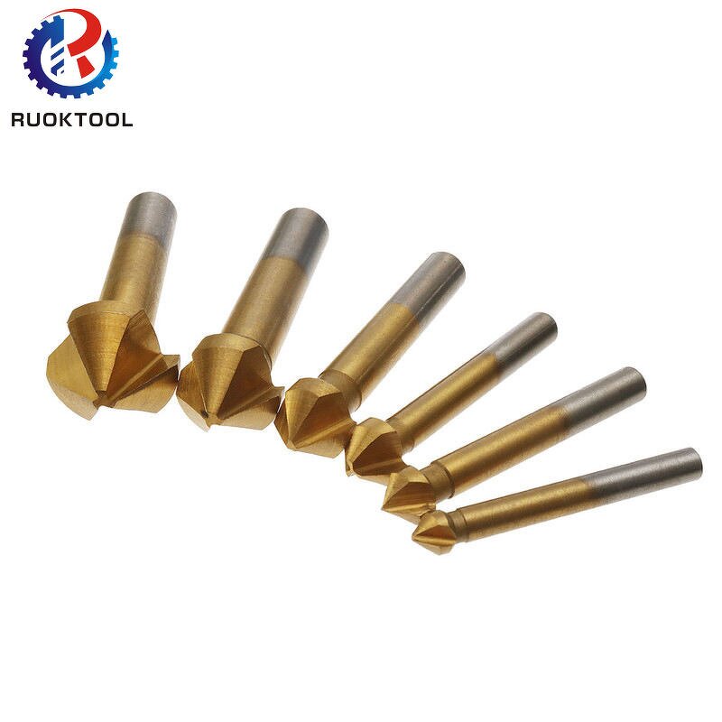 Chamfer Drill Bit Set Manufacturer - 6PC 3Flute Titanium Coated