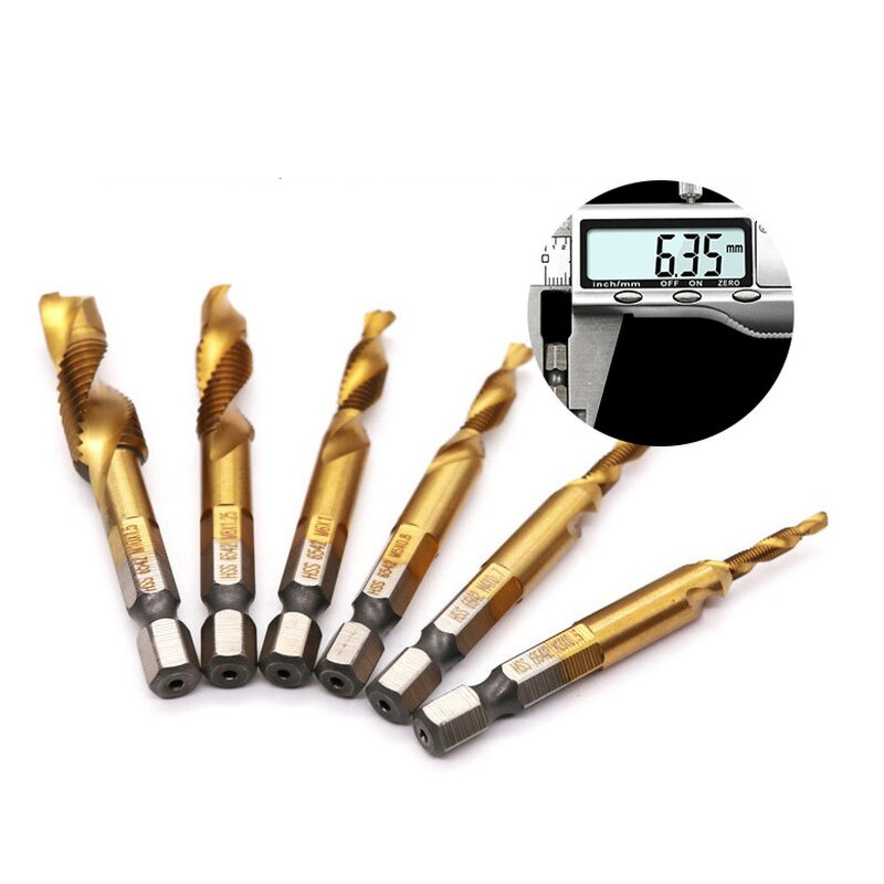 Tap Drill Bit Set Factory - 6 Pcs HSS M3-M10 Hex Shank