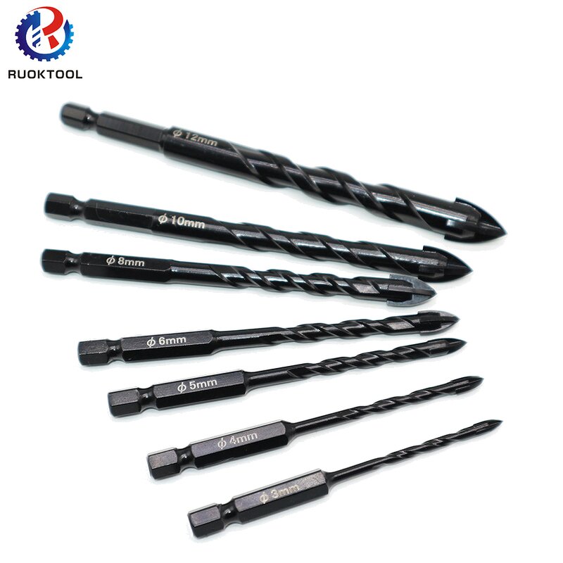 Tile Drill Bit Set Manufacturer - 3-12mm Cross Hex Glass Ceramic