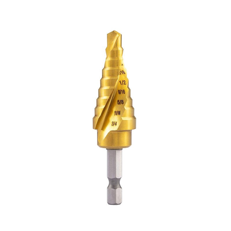 Step Drill Bit Set Supplier - 3 Pcs Hex Shank Titanium Set