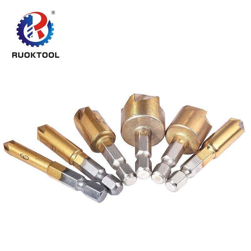 Chamfer Cutter Supplier - 6pcs 5 Flute Hex Shank HSS
