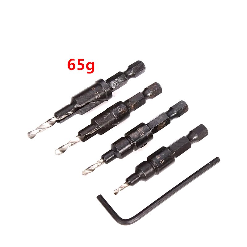 HSS Drill Bits Factory - 4pcs Hex Shank Screw Hole Chamfer
