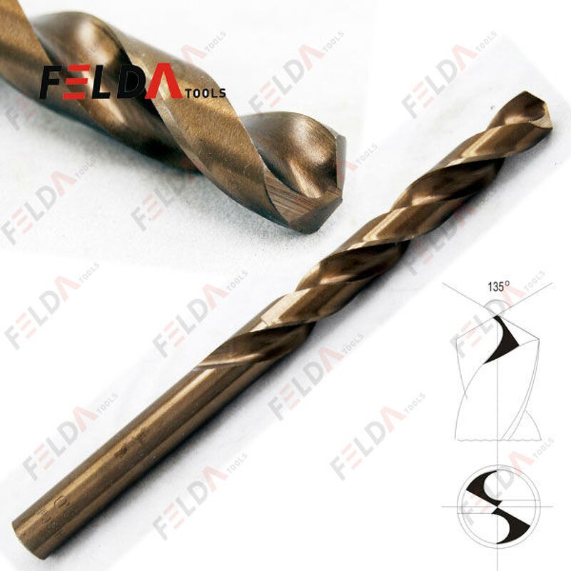 HSS Drill Bits Supplier - DIN338 Gold Cobalt 135 Degree