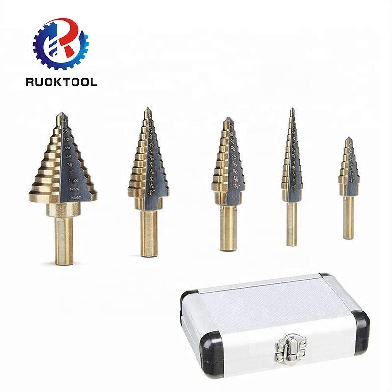Step Drill Bit Set Supplier - 5Pcs HSS Triangle Shank