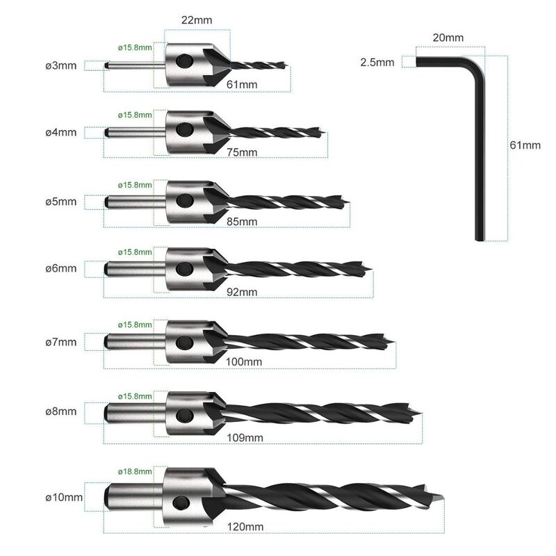 Wood Drill Bit Set Manufacturer - 7pcs HSS Countersink Set