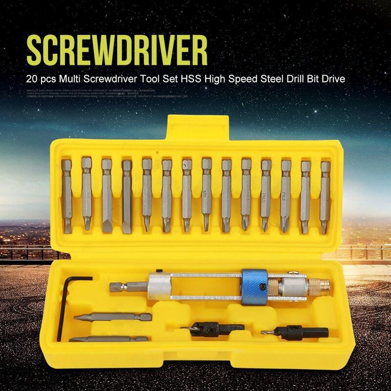 Countersink Drill Bit Set Manufacturer - 20PC Swivel Head Quick Change