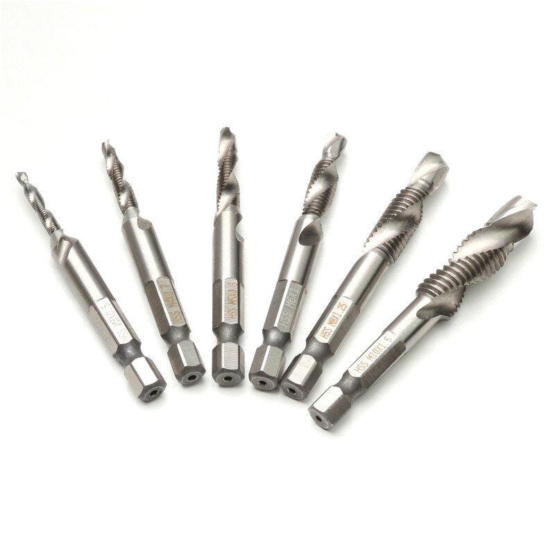 Thread Tap Set Manufacturer - 6pc HSS Hex Shank Spiral M3-M10
