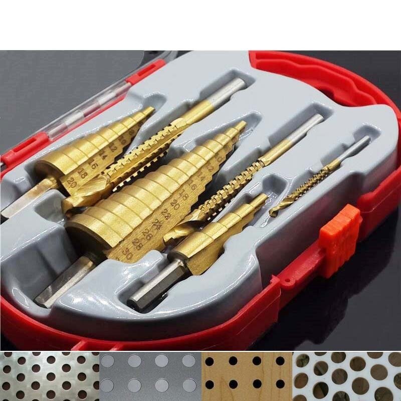 Step Drill Bit Set Factory - Spiral Grooved Titanium Coating
