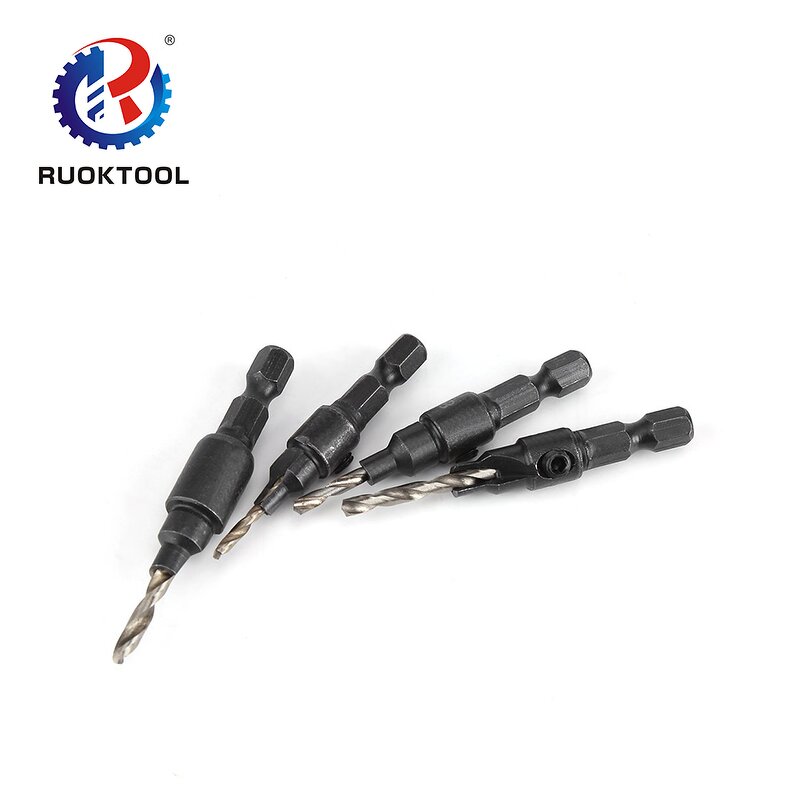 Countersink Drill Bit Set Manufacturer - 4pcs 5 Flute HSS Carpentry