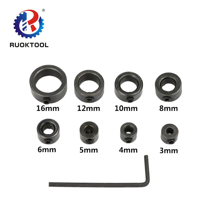 Drill Stop Collars Supplier - 8pcs 3-16mm Depth Positioner