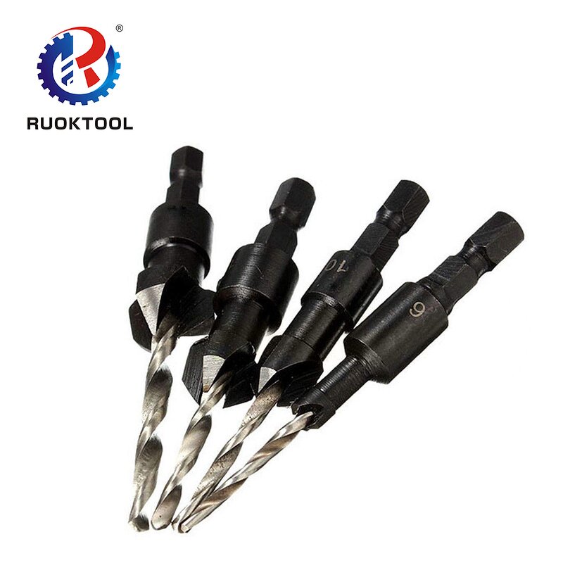 Carbide Drill Bit Manufacturer - 4pcs Hex Shank Tipped for Wood