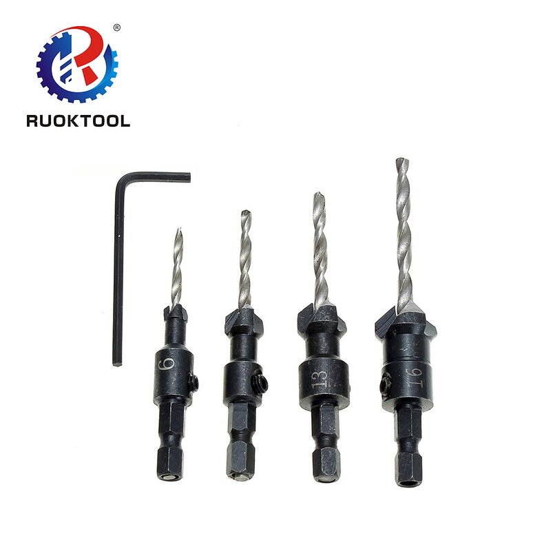 Carbide Drill Bit Manufacturer - 4pcs Hex Shank Tipped for Wood