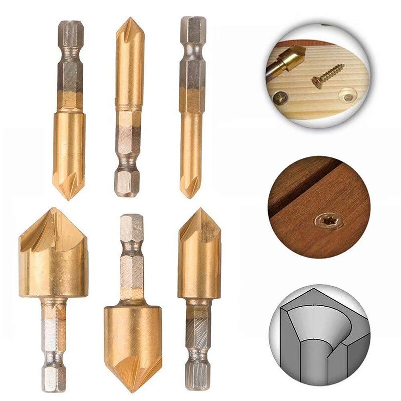 Countersink Drill Bit Set Manufacturer - 6pcs HSS 90 Degree Hex