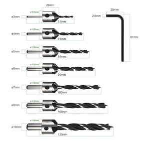 Wood Drill Bit Set Factory - 7pcs HSS Woodworking Set
