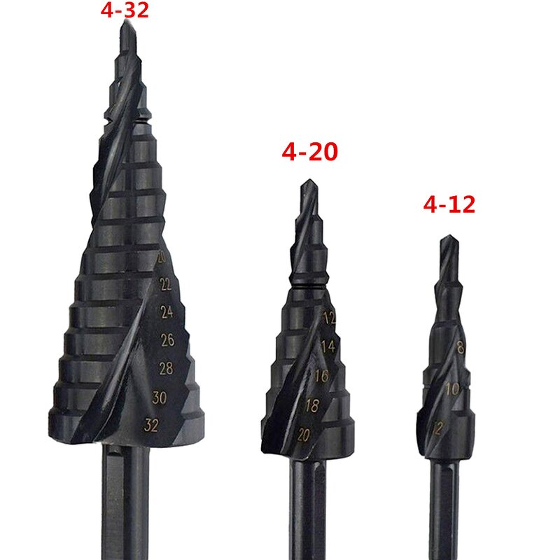 Step Drill Bit Set Supplier - 3PCS Spiral Flutes Black Oxide